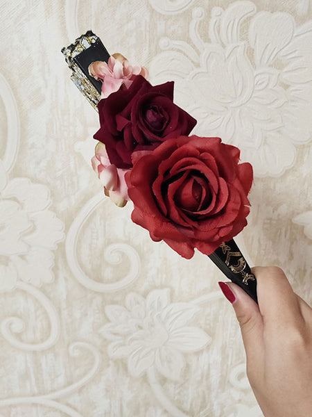 Black Lolita Accessories Flowers Poly Cotton Blend Accessory Miscellaneous