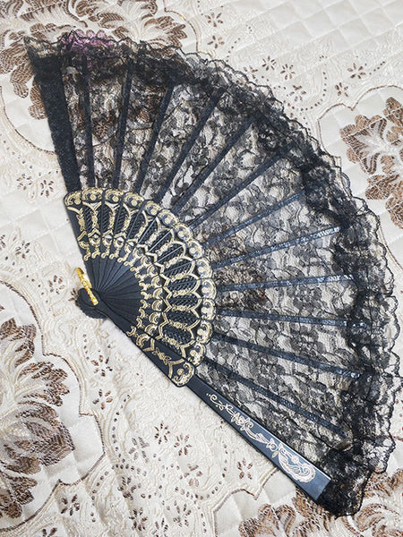 Black Lolita Accessories Lace Poly Cotton Blend Accessory Miscellaneous