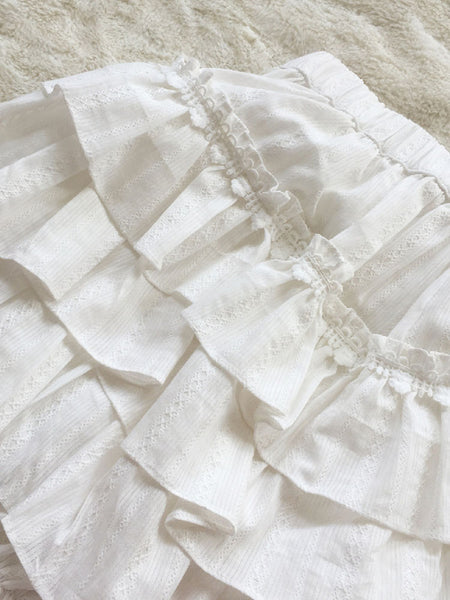 Sweet Lolita Bloomers Jacquard Loose White Lolita Shorts