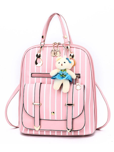 Sweet Lolita Bag Black PU Leather Backpack Lolita Accessories