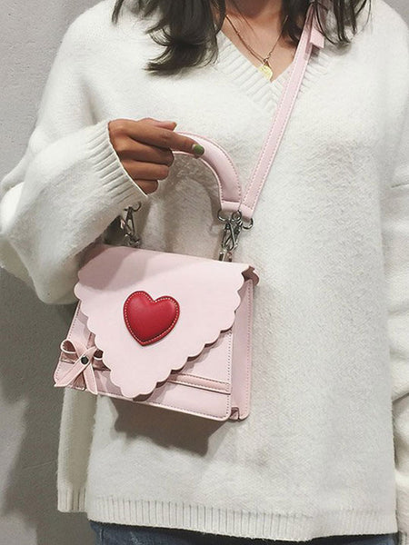 Sweet Lolita Bag Pink PU Leather Handbag Lolita Accessories