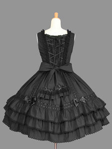 Classic Lolita JSK Dress Ruffles Pink Lolita Jumper Skirts