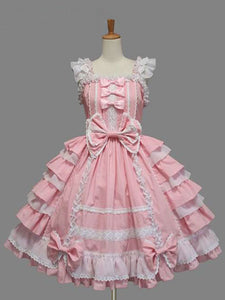 Classic Lolita JSK Dress Ruffles White Lolita Jumper Skirts