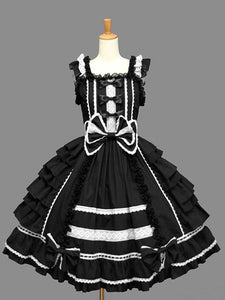 Classic Lolita JSK Dress Ruffles White Lolita Jumper Skirts