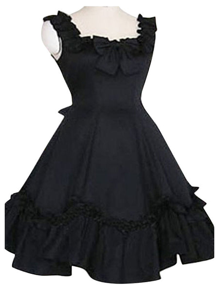 Sweet Lolita JSK Dress Ruffles Black Lolita Jumper Skirts