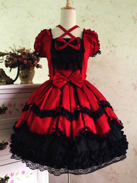 Classic Lolita OP Dress Black Ruffles Lolita One Piece Dresses