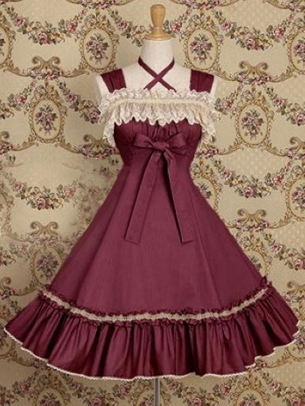 Classic Lolita JSK Dress Ruffles Soft Pink Lolita Jumper Skirts