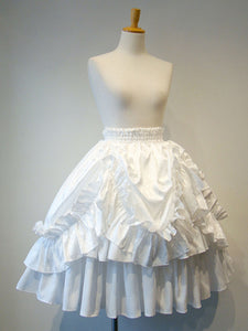 Gothic Lolita SK White Lace Up Ruffles Lolita Skirts