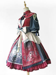 Chinese Style Lolita OP Dress Infanta Kimono Pleated Fringe Pleated Lolita One Piece Dresses
