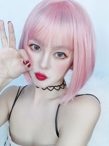 Sweet Lolita Wig Bob Short Heat Resistant Fiber Soft Pink Lolita Hair Wig