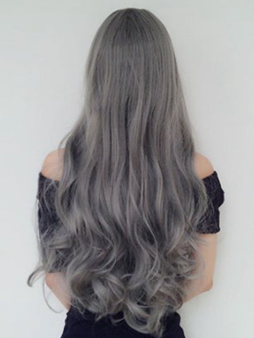 Harajuku Fashion Lolita Wigs Gray Long Heat Resistant Fiber Lolita Hair Wigs