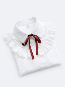 Sweet Lolita Shirt Ruffles Bows Long Sleeves Lolita Top