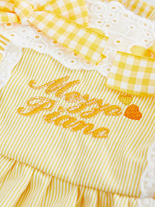 Kids Lolita Dress JSK Yellow Plaid Lolita Jumper Skirt
