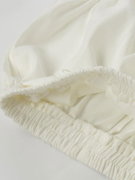 Cute White Cotton Lolita Bloomers Shirring