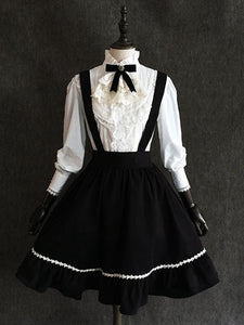 Classic Lolita SK Little Devil Chiffon Frill Black Lolita Skirt