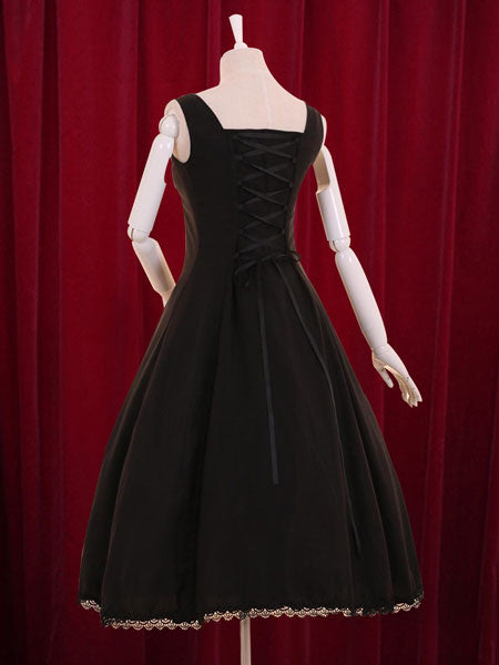 Multicolor Lolita Dress Straps Tiered Cotton Dress