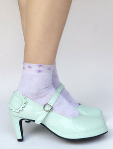 Sweet Lolita Shoes Mint Green Ankle Strap Round Toe Heeled Lolita Pumps
