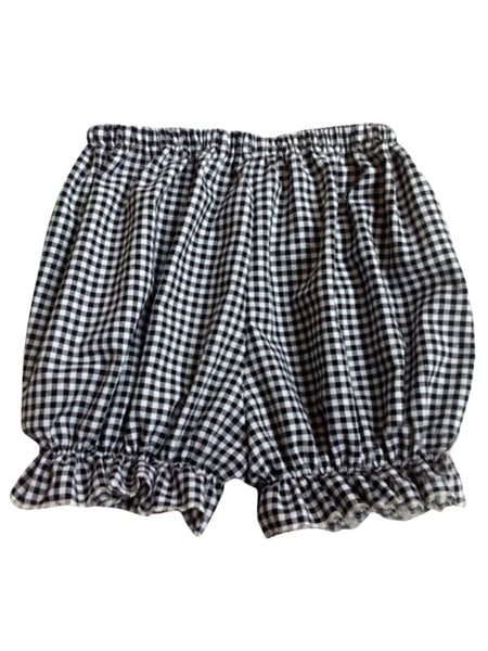 Sweet Lolita Bloomers Two-Toned Plaids Bows Cotton Lolita Shorts For Women