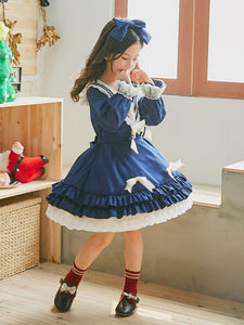 Classic Lolita OP Dress Lace Bow Ruffle Toddlers\' Lolita One Piece Dress