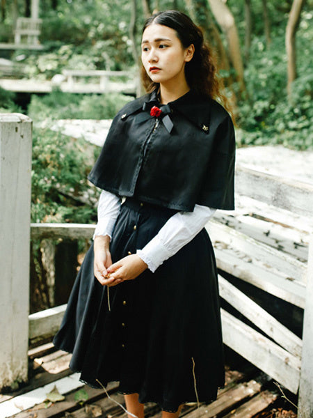 Classical Lolita Dress Cross Regression Lolita Salopette Button Suspender Skirt