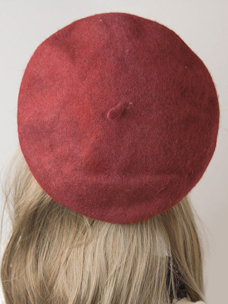 Classic Lolita Beret Wool Burgundy Lolita Hat