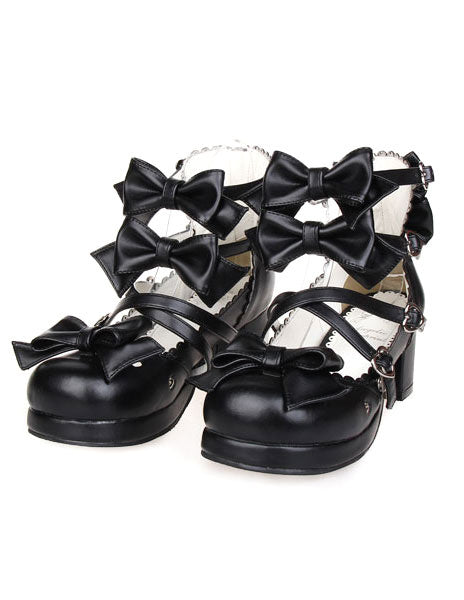 Bows Decor Buckled Lolita Shoes