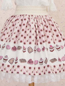 Lilac Polyester Lace Dandy Lolita Skirts