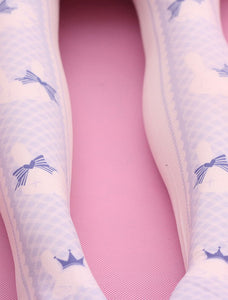 Sweet Lolita Stockings Lilac Printed Lolita Knee High Socks