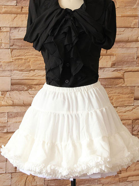 White Lolita Petticoat Tiered Chic Lace Polyester Petticoat 