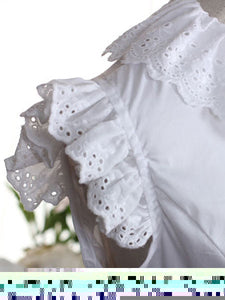 Sweet Lolita Blouse White Cotton Short Sleeve Lolita Shirt