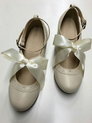 Sweet Lolita Shoes Ballet Lace Up Platform Round Toe