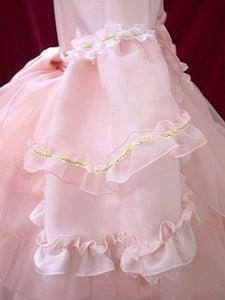 Sweet Lolita Dress OP Pink Bow Hime Sleeve Ball Gown Lolita One Piece Dress_