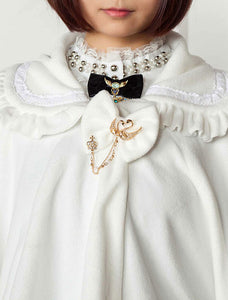 Sweet Lolita Clothing White Bow Ruffled Milanoo Lolita Cloak With Peter Pan Collar