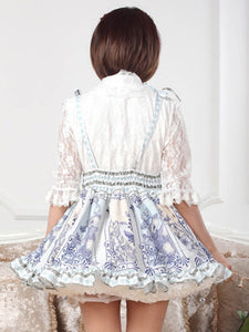 Multicolor Print Hime Polyester Lolita Skirt for Women