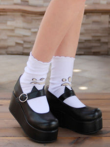 Gothic Lolita Shoes Black Platform Mary Jane Lolita Shoes With Cat Ear