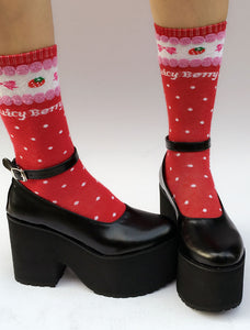 Sweet Lolita Shoes Black Platform Ankle Strap Chunky Heel Lolita Pumps