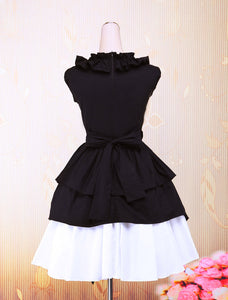 Cotton Black Halter Sleeveless Gothic Punk Lolita Dress