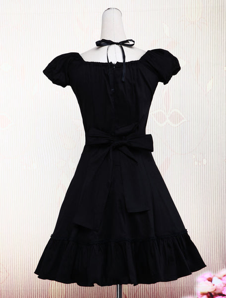 Cotton Black Ruffles Classic Lolita Dress