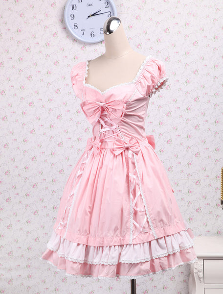 Cotton Pink Bow Lolita Dress