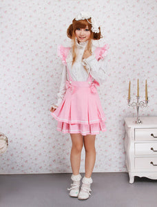Pink Cotton Multi Layer Lolita Skirt