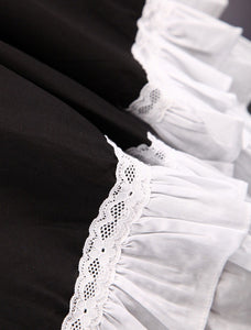 Cotton White And Black Long Sleeves Punk Lolita Blouse And Skirt