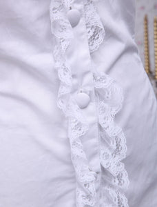 Cotton White Lace Bow Lolita Blouse