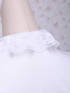 White Lace Long Sleeves Lolita Cotton Blouse