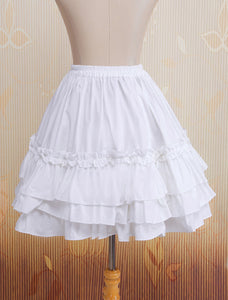 Cotton White Multi-layer Lace Lolita Skirt