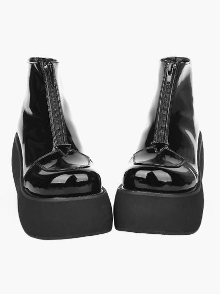 Black Lolita BootiesPlatform Black PU Lolita Ankle Boots