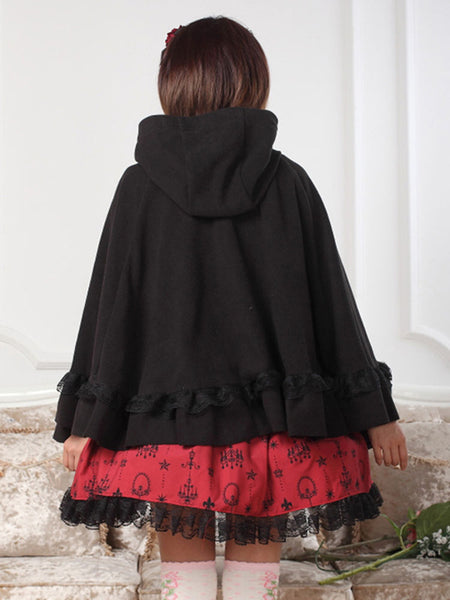 Hooded Lolita Cape With Ruffles