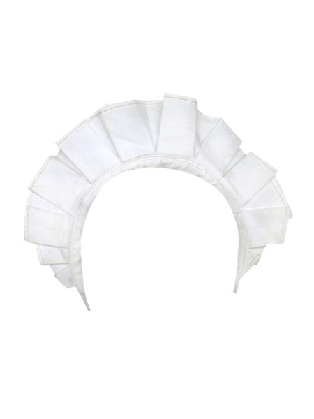 White Cotton Lolita Maidservant Headwear Ruffles