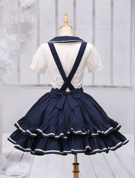 Pure Cotton Straps Neck Lolita Skirt