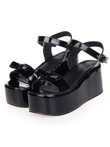 Sweet Lolita Sandals High Platform Ankle Strap Buckle Bow