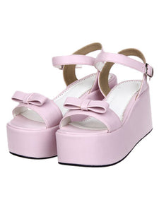 Sweet Lolita Sandals High Platform Ankle Strap Buckle Bow